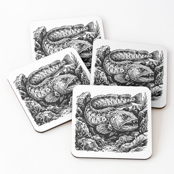 Item preview, Vintage Woodcut Wolffish Illustration designed and sold by DuckOddity.
