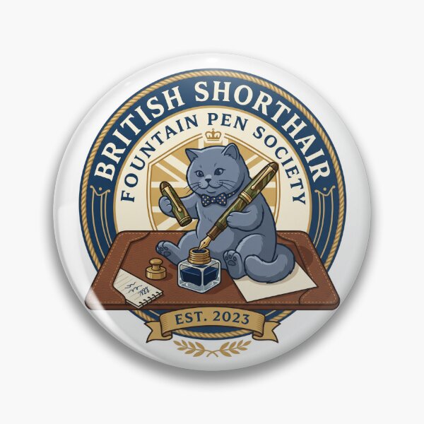 Item preview, British Shorthair Fountain Pen Society Nib Inkwell designed and sold by PictoVibe.