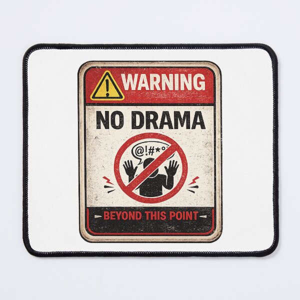 Item preview, No Drama Beyond This Point | Funny Warning Sign | Vintage Sarcastic Design designed and sold by piketo.