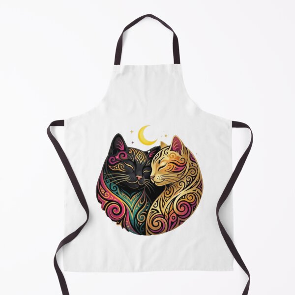 Item preview, Mysterious Yin Yang Cat in Gold Openwork Artwork designed and sold by P jo.