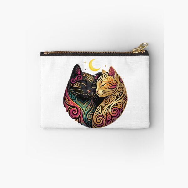 Item preview, Mysterious Yin Yang Cat in Gold Openwork Artwork designed and sold by P jo.
