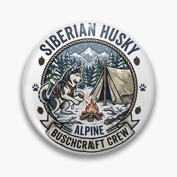 Item preview, Siberian Husky Alpine Bushcraft Crew Campfire Tent designed and sold by PictoVibe.
