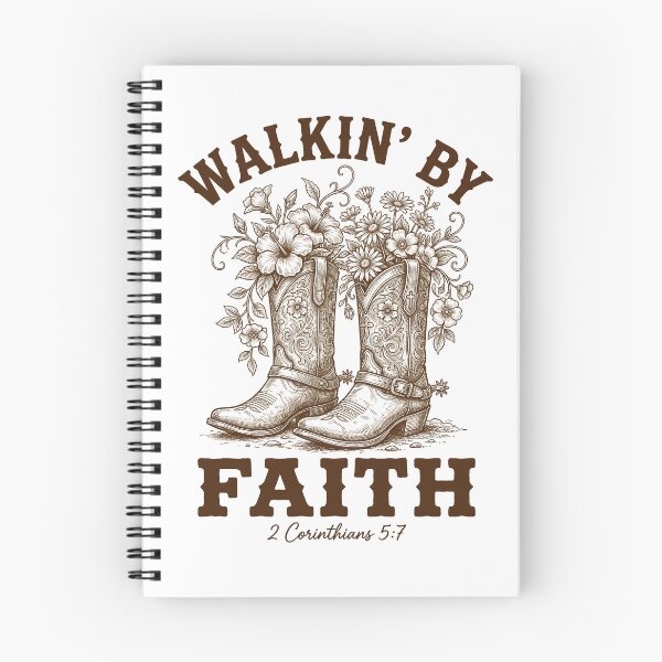 Item preview, Walkin’ by Faith – 2 Corinthians 5:7 Western Christian Cowgirl designed and sold by SweetTeezPrints.