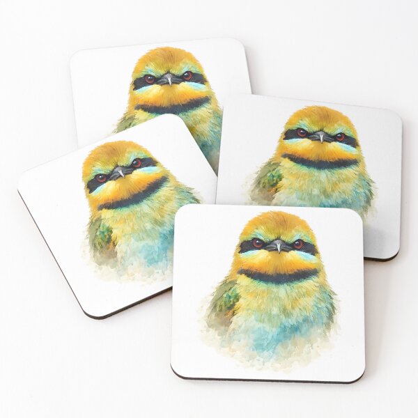 Item preview, Rainbow Bee-Eater Portrait Watercolour designed and sold by Jaruart.