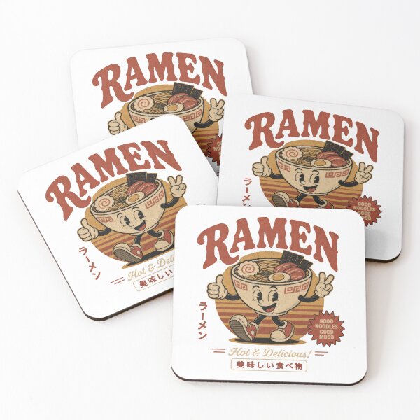 Item preview, Ramen Funny Japanese Noodle Bowl Cartoon Mascot vintage ad designed and sold by LD ART.