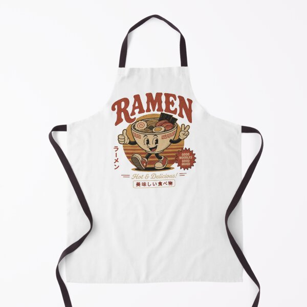 Item preview, Ramen Funny Japanese Noodle Bowl Cartoon Mascot vintage ad designed and sold by LD ART.