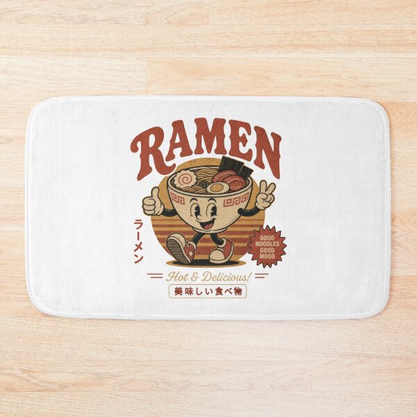 Item preview, Ramen Funny Japanese Noodle Bowl Cartoon Mascot vintage ad designed and sold by LD ART.