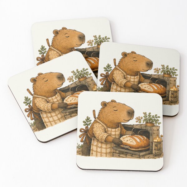 Item preview, Cozy Capybara Sticker – Fresh Bread | Cottagecore Animal Illustration designed and sold by TheCozyBurrow.
