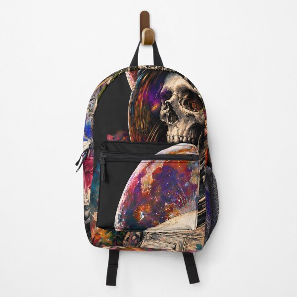 Item preview, Astronaut skull with wildflowers and galactic moon designed and sold by TommyDraws-5-.