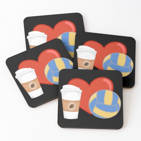 Item preview, Coffee Loves Volleyball Sports Athlete Youth Sports Sticker Colorful designed and sold by Komorebji.