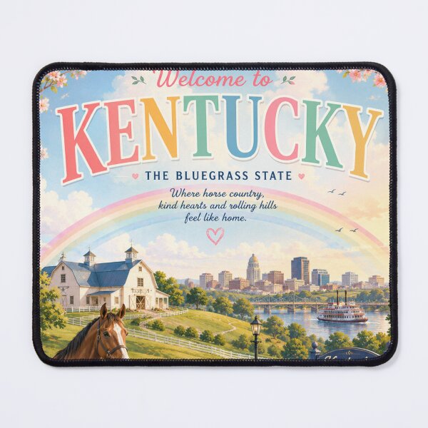 Item preview, Kentucky USA Rainbow Travel Poster | Bluegrass State Vintage Wall Art designed and sold by ElartedeNoel.