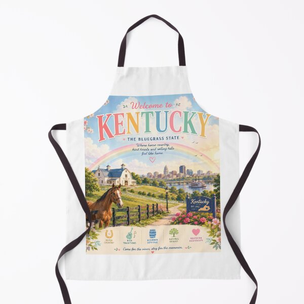 Item preview, Kentucky USA Rainbow Travel Poster | Bluegrass State Vintage Wall Art designed and sold by ElartedeNoel.