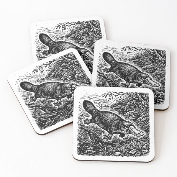Item preview, Vintage Woodcut Platypus Illustration designed and sold by DuckOddity.