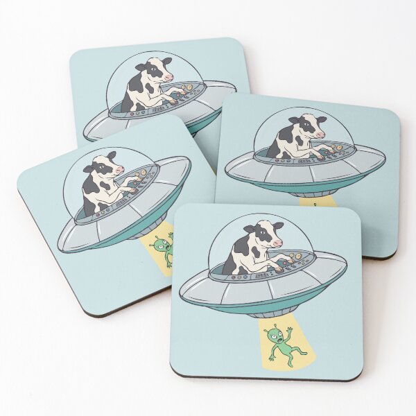 Item preview, Cow UFO Reverse Alien Abduction designed and sold by Gkinoki.