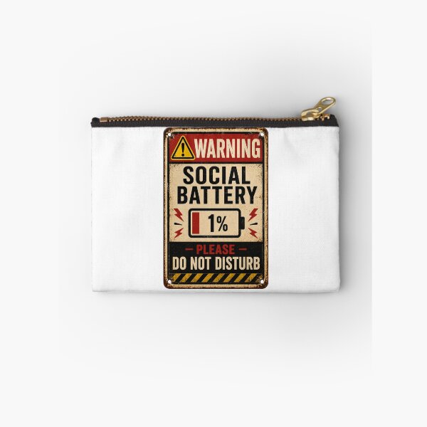 Item preview, Social Battery 1% | Funny Warning Sign | Introvert Vintage Humor Design designed and sold by piketo.