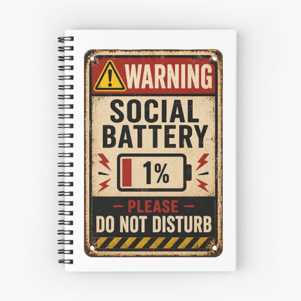 Item preview, Social Battery 1% | Funny Warning Sign | Introvert Vintage Humor Design designed and sold by piketo.