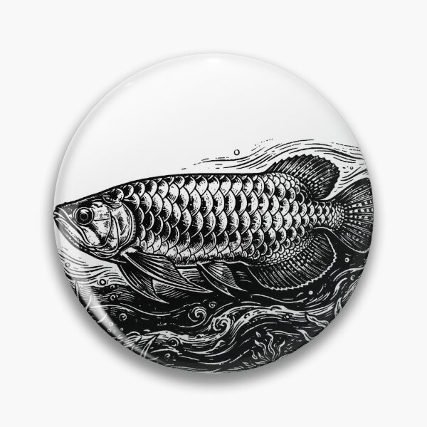 Item preview, Vintage Woodcut Arowana Illustration designed and sold by DuckOddity.
