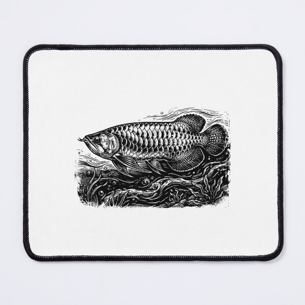 Item preview, Vintage Woodcut Arowana Illustration designed and sold by DuckOddity.