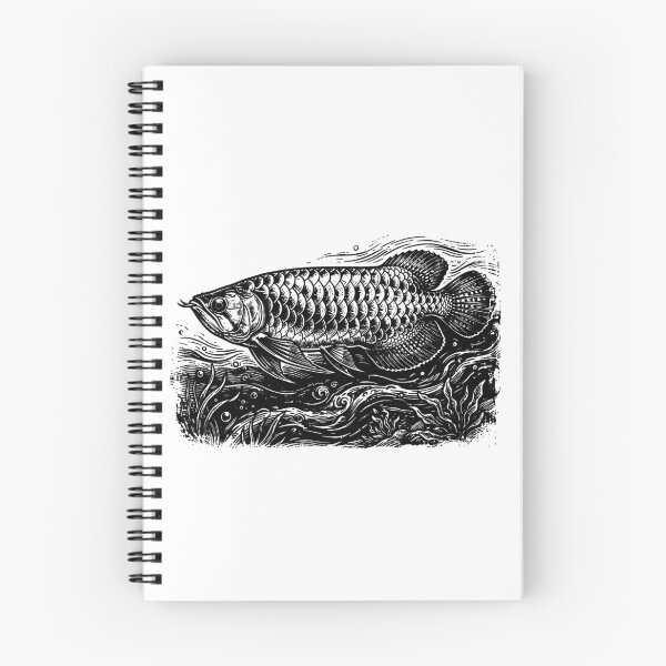 Item preview, Vintage Woodcut Arowana Illustration designed and sold by DuckOddity.