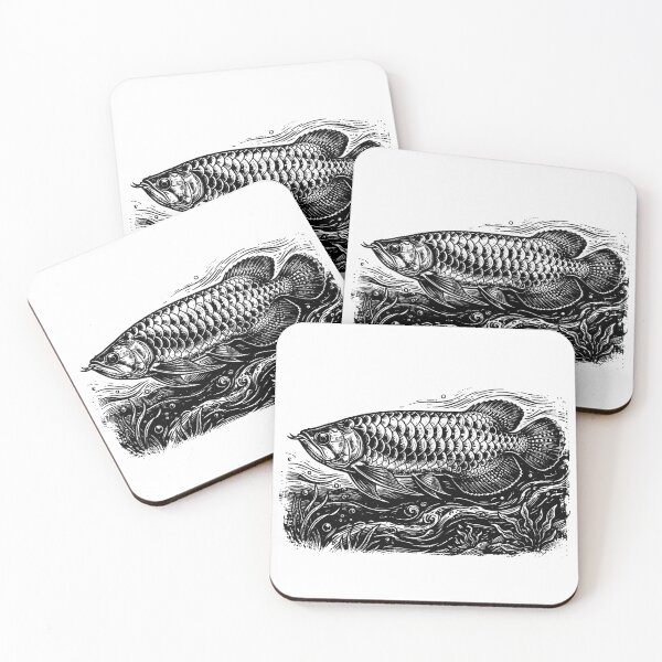 Item preview, Ilustración antigua de arowana grabada en madera. designed and sold by DuckOddity.