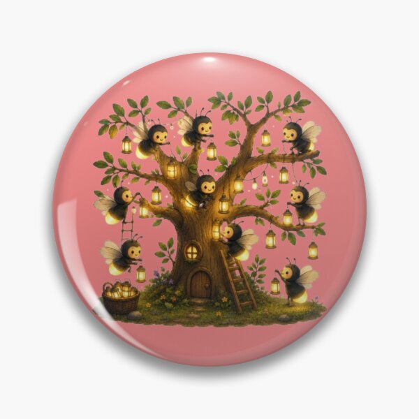 Item preview, Cute Fireflies Decorating Treehouse Whimsical Lantern Art designed and sold by Miheerala.