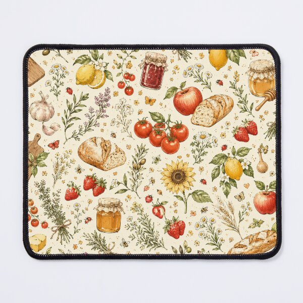 Item preview, European Farmers Market Vintage Sourdough & Fruit Seamless Pattern designed and sold by OpenDreamArts.