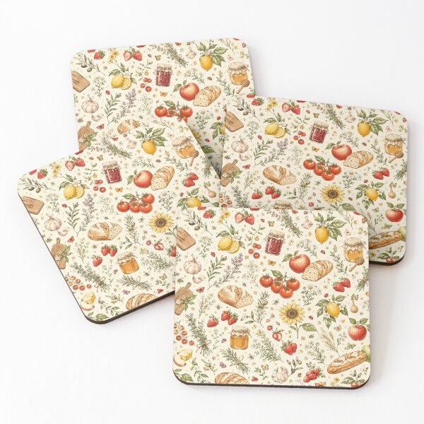 Item preview, European Farmers Market Vintage Sourdough & Fruit Seamless Pattern designed and sold by OpenDreamArts.