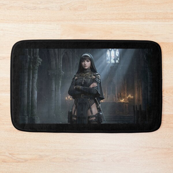 Item preview, Gothic Dark Hair Nun Cathedral Art designed and sold by GalleryBrisArt.