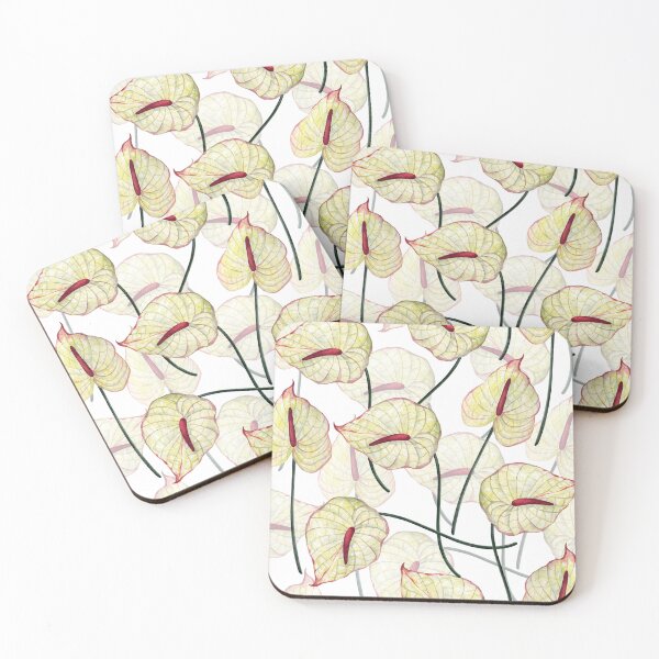 Item preview, Ethereal Anthurium: Cream and Crimson Watercolor Pattern designed and sold by LiveLearnCreate.