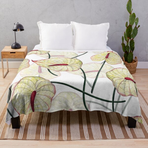 Item preview, Ethereal Anthurium: Cream and Crimson Watercolor Pattern designed and sold by LiveLearnCreate.