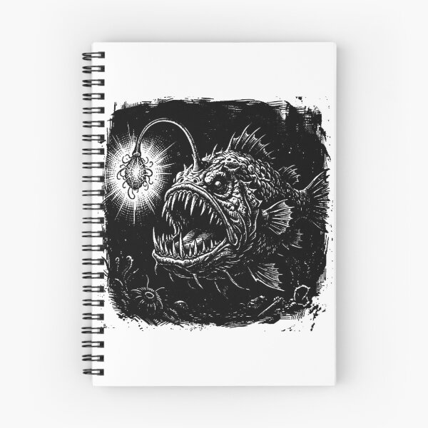 Item preview, Vintage Woodcut Anglerfish Illustration designed and sold by DuckOddity.