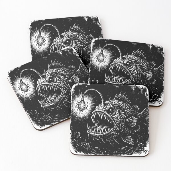 Item preview, Vintage Woodcut Anglerfish Illustration designed and sold by DuckOddity.