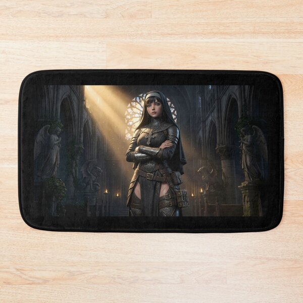 Item preview, Gothic Dark Hair Nun Cathedral Art designed and sold by GalleryBrisArt.