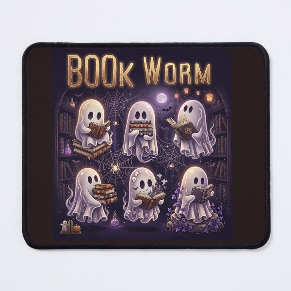 Item preview, BOOk Worm | Ghost Library Halloween Reading Book Lovers designed and sold by ICANTWithoutCOFFEE.