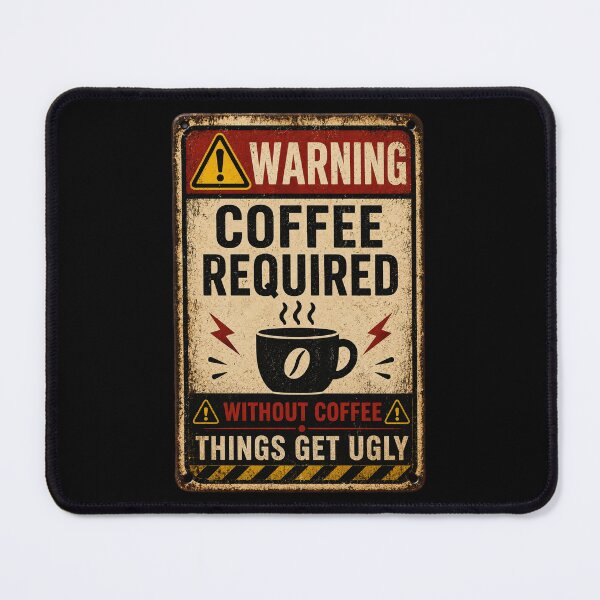 Item preview, Coffee Required Warning Sign | Funny Coffee Lover Vintage Design designed and sold by piketo.