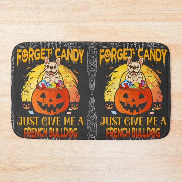 Item preview, Cartoon drawing of a French bulldog in a pumpkin basket for Halloween designed and sold by VibranPalette.
