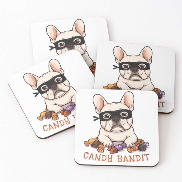 Item preview, Cute French Bulldog Candy Bandit Halloween Clipart designed and sold by VibranPalette.