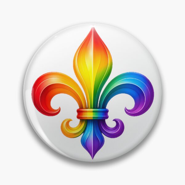 Item preview, Rainbow Fluer De Lis - LBGTQ Pride Colors designed and sold by Travelslightly.