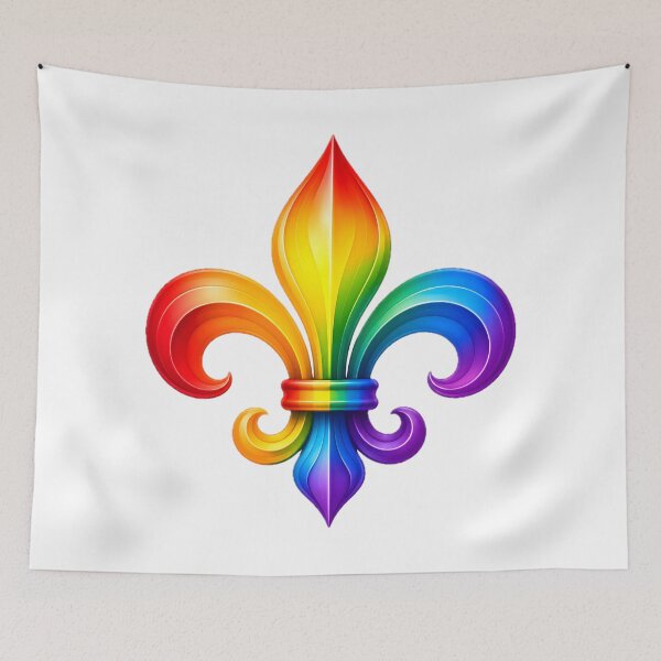 Item preview, Rainbow Fluer De Lis - LBGTQ Pride Colors designed and sold by Travelslightly.