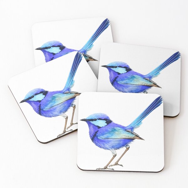 Item preview, Splendid Fairy-Wren in Profile Watercolour Illustration designed and sold by Jaruart.