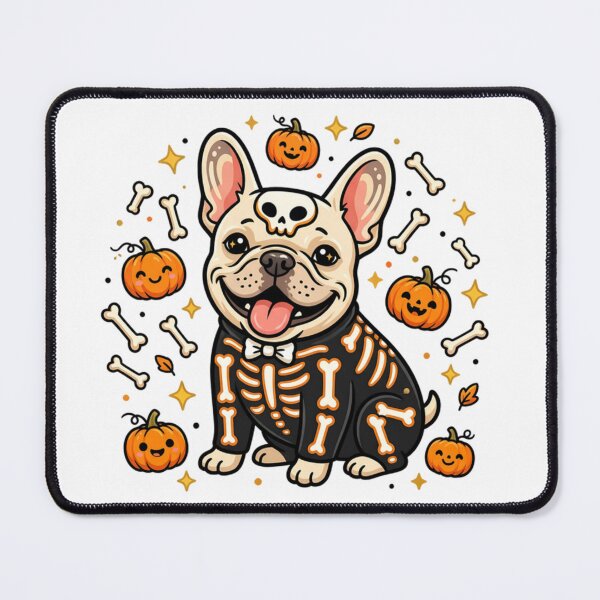 Item preview, Cute Halloween French Bulldog in Skeleton Costume Pumpkin Pattern Graphic designed and sold by VibranPalette.