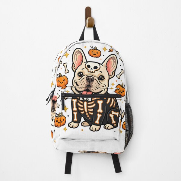 Item preview, Cute Halloween French Bulldog in Skeleton Costume Pumpkin Pattern Graphic designed and sold by VibranPalette.