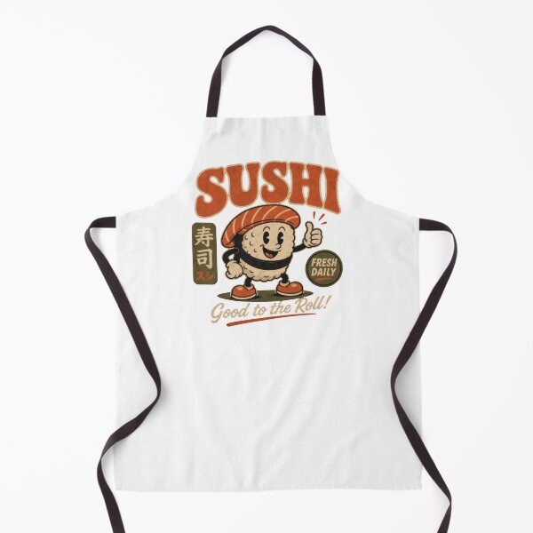 Item preview, Sushi Funny Japanese Sushi roll Cartoon Mascot vintage ad designed and sold by LD ART.