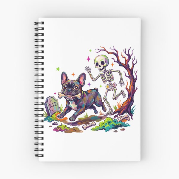 Item preview, Funny Halloween French Bulldog Chased by Skeleton Spooky Graveyard  designed and sold by VibranPalette.