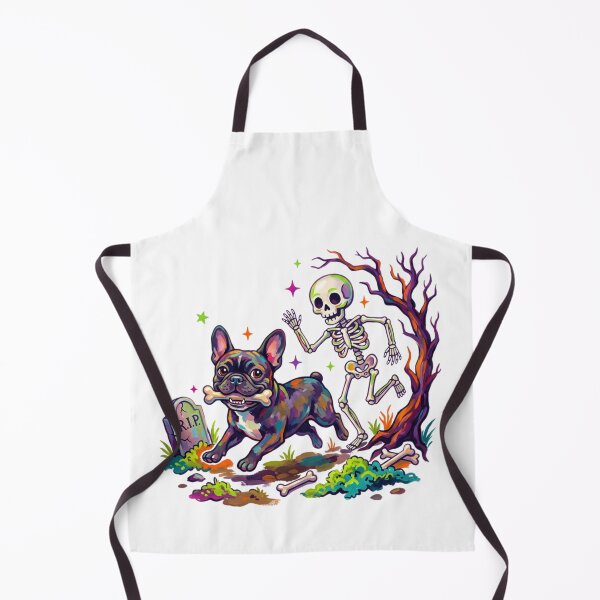 Item preview, Funny Halloween French Bulldog Chased by Skeleton Spooky Graveyard designed and sold by VibranPalette.