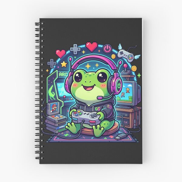 Item preview, Cute Chibi Frog Gamer Vector Art designed and sold by EchoPrint Co..