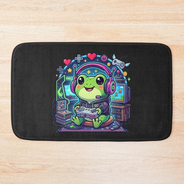 Item preview, Cute Chibi Frog Gamer Vector Art designed and sold by EchoPrint Co..