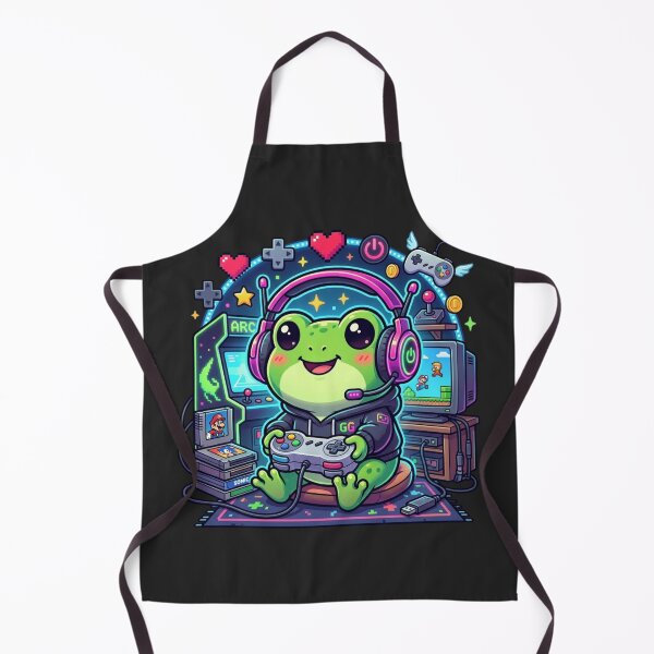 Item preview, Cute Chibi Frog Gamer Vector Art designed and sold by EchoPrint Co..