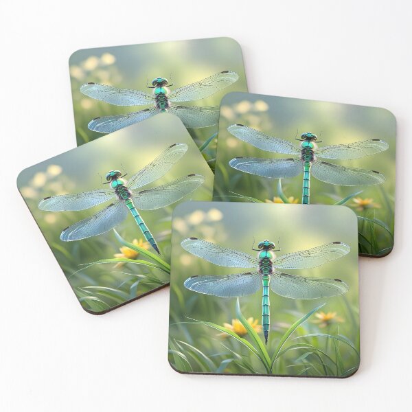 Item preview, Emerald Dragonfly in a Sunlit Meadow designed and sold by 247GiftsbyTina.