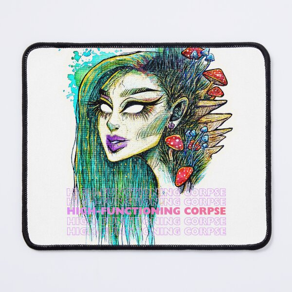 Item preview, High-Functioning Corpse Mushroom Girl - whimsy goth -Gothic art design - D&D fungi undead - Unique gifts for her designed and sold by DearhoneyandArt.